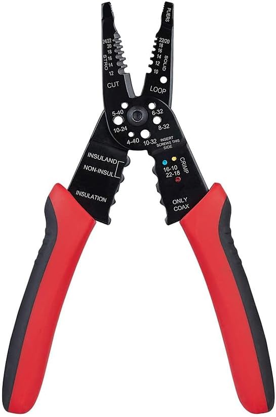 Wire Stripper, Wire Stripper Tool, Wire Splicer Cable Stripper, Multipurpose Wire Stripping Tool, Wire Strippers for 10-20 AWG Electric Wire, 8-inch