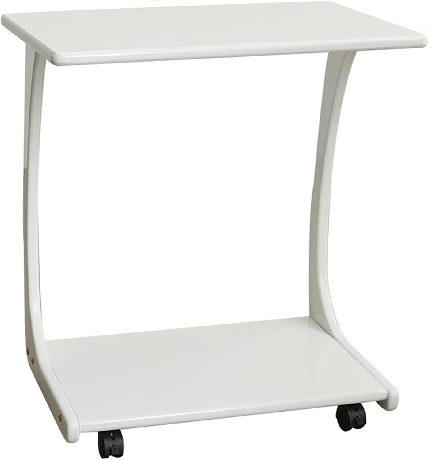 Aimery Office End Table Nightstand Bedside Table TV Tray Table, C-Shaped Side Table, Portable Laptop Desk Couch Table for Sofa 2-Tier for Study Living Room (Color : C, Size : 60 * 40 * 63CM)