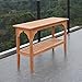 Cambridge Casual Wood 47in 2-Shelf Patio Console Table Indoor Outdoor Multifunctional Buffet Bar Storage Organizer, Plantation Teak, Auburn/Natural Teak