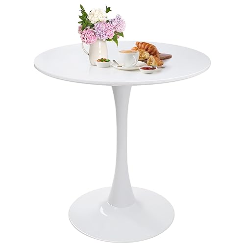 Small Space 27.5 Inch White Round Tulip Dining Table -