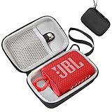 GeeRic Hard Case Compatible with JBL Go 4 and Go3, EVA Case for Protection and Outdoor Compatible with Go 3 Eco, Black Cases with Gray Liner