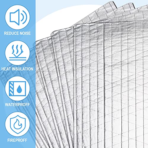 Tallew 196 Mil Car Sound Deadening Mat Automotive Deadener Audio Noise Insulation And Dampening Heat Shield With Rubber Roller For Hood Ceiling Door 15.7 X 9.8 In (31 Pcs), Silver #TOP4