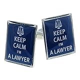 Keep Calm I 'm a Lawyer Manschettenknöpfe Geschenk Judge Maßstab Büro + Box & Reiniger