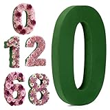 Leinuosen 12inch Dry and Wet Floral Foam Numbers Blocks Green Foam Blocks for Fresh and Artificial Flowers for Weddings Birthday Flower Arrangement Craft Project Garden Decoration(Number 0)