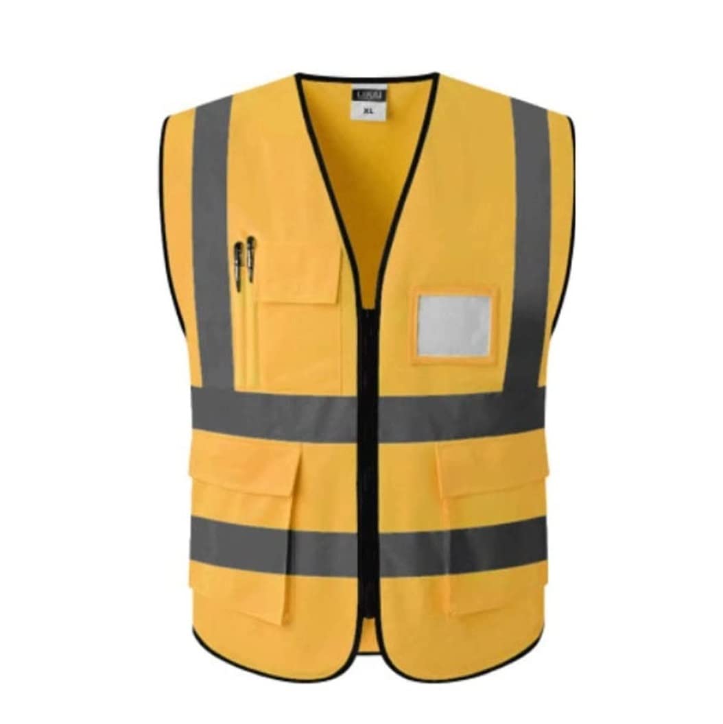 Chaleco de alta visibilidad, Ropa de trabajo transpirable reflectante alta visibilidad(Unique Colour,L)