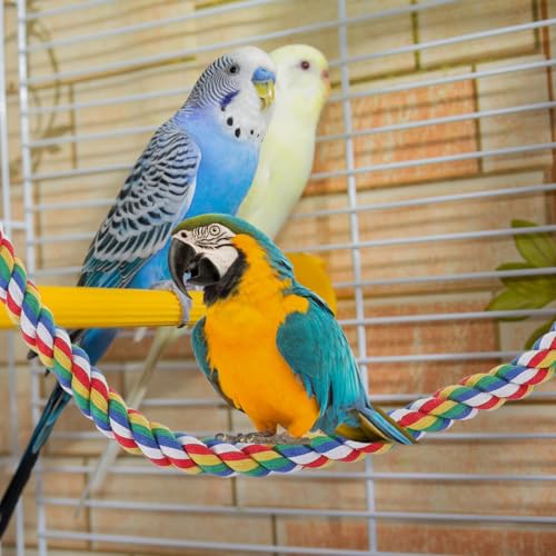 Image of iplusmile Bird Rope Perches, Cages Birds Rope Cage Accessories for Parrots, Cockatiels, Parakeets, Budgie, 41.3inch (Pack of 4)