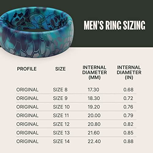 Groove Life Kryptek Pontus Camo Silicone Ring Breathable Rubber Wedding Rings For Men, Lifetime Coverage, Unique Design, Comfort Fit Ring - Size 9 #TOP4
