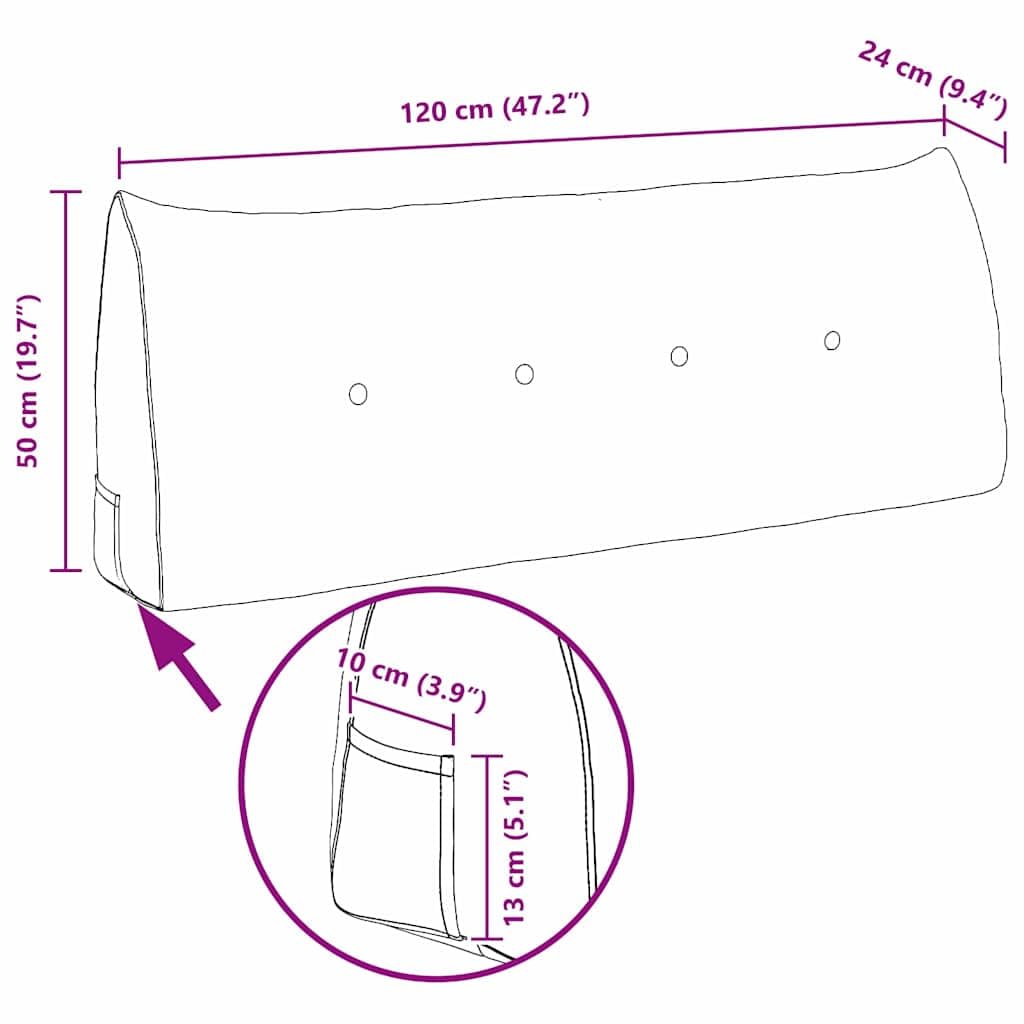 Rückenkissen Schwarz Samt 120 x 24 x 50 cm mit Polyesterfüllung ergonomisch abnehmbar rutschfest für Büro Sofa Bett Reisekissen vielseitig und weich stützend atmungsaktiv