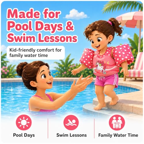 Image of Dark Lightning Toddler Swim Vest for Kids Ages 2-7, Kids Pool Floaties with Arm Wings, USCG Approved Life Jacket for Boys Girls, 33-55 lbs