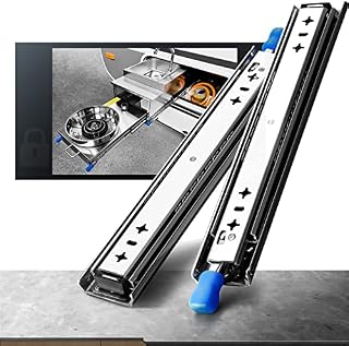 SHUHANG Heavy Duty Drawer Runners 700mm Ball Bearing 3 Folds Full Extension Industrial Drawer Slides Rail Guide Track Side Mount 100kg Load Capacity, 1 Pair