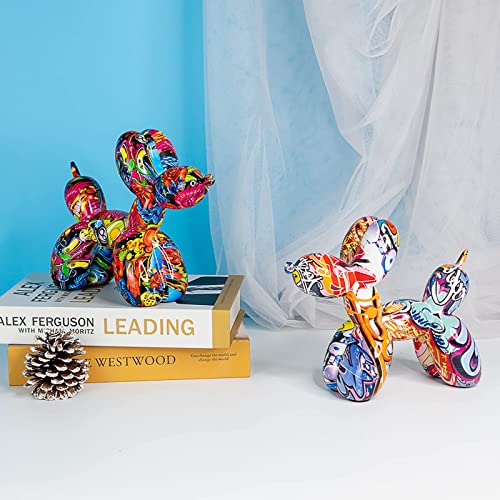 Zyxqq Balloon Dog Sculpture Home Decor, Modern Art Balloon Dog Statue Collectible Animal Dog Figurines Creative Craftwork Home Decoration Accents Resin Crafts For Living Room Desktop Office #TOP2