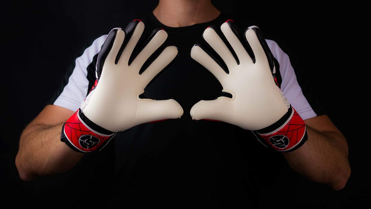 SAVIOUR, guanti da calcio per bambini, uomini e donne, super protettivi con forte presa, per allenamento e partita, interni ed esterni, Rosso, 7