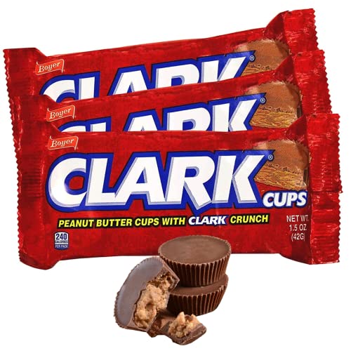 Needzo Milk Chocolate Peanut Butter Cups with Clark Bar Crunch Filled Centers Candies, Individually Wrapped Candy for Easter Baskets and Egg Hunts, Pack of 3