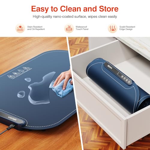 image for Warming Mat for Food, Voriah Electric Warming Tray with 99H Timer & 8 