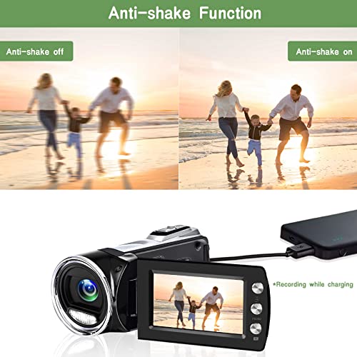 Yeein Video Camera Camcorder Fhd 1080P 30Fps 36Mp Digital Camera Recorder 2.8 Inch 270 Degree Rotation Screen, 8X Digital Zoom Video Recorder Vlogging Camera For Kids Children Teenager Beginner #TOP3