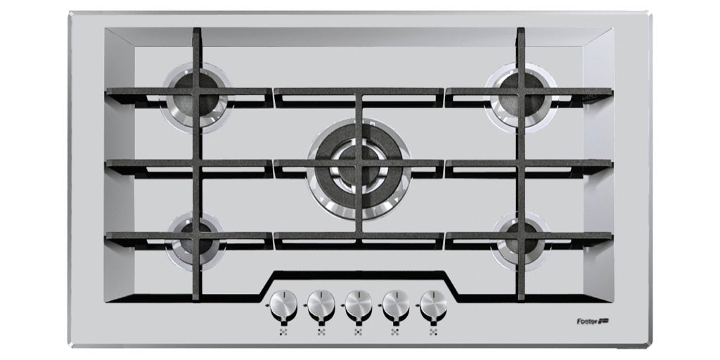 Foster KE Piano Cottura, Metallo, Argento Spazzolato, 79x50x6,​2 cm bordo standard