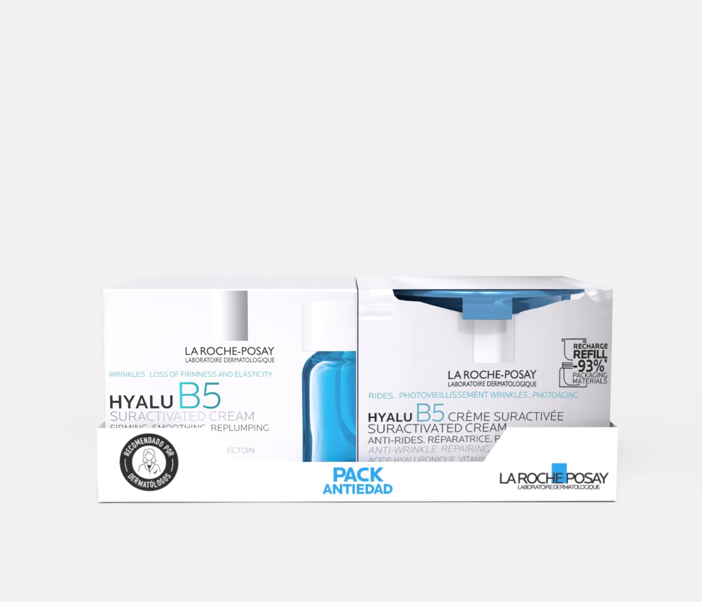 La Roche-Posay PACK Hyalu B5 Suractivated Crema Reparadora Rellenadora y Refill (Recarga), 50ml