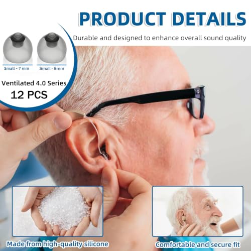 Image of 12 PCS Phonak Hearing Aid Domes, Hearing Aid Accessories, Hearing Aid Domes 6mm and 9mm Two Size Options for Regular Replacement, Comfortable Daily Wear Ear Tips 6 Pieces Each Size