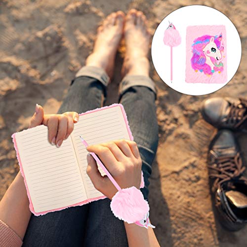 VALICLUD 2 peças de caneta Unicórnio de pelúcia para papelaria diário de pelúcia para notebook prese