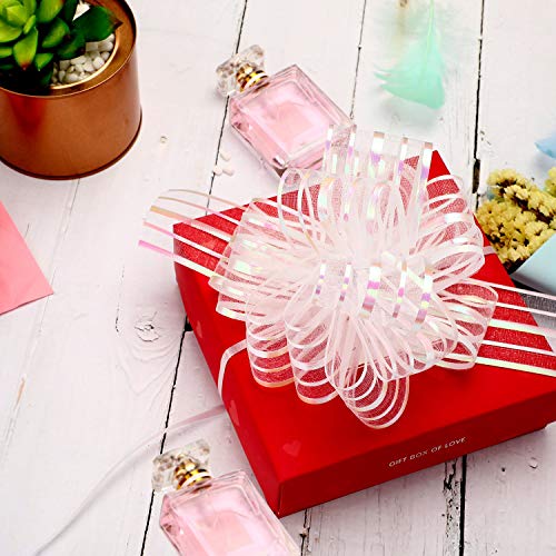 Pull Bows, 20Pcs Large White Organza Pull Ribbon String 6 Inches Gift Warp Bows For Wedding Birthday Party Christmas Gifts Decoration #TOP1