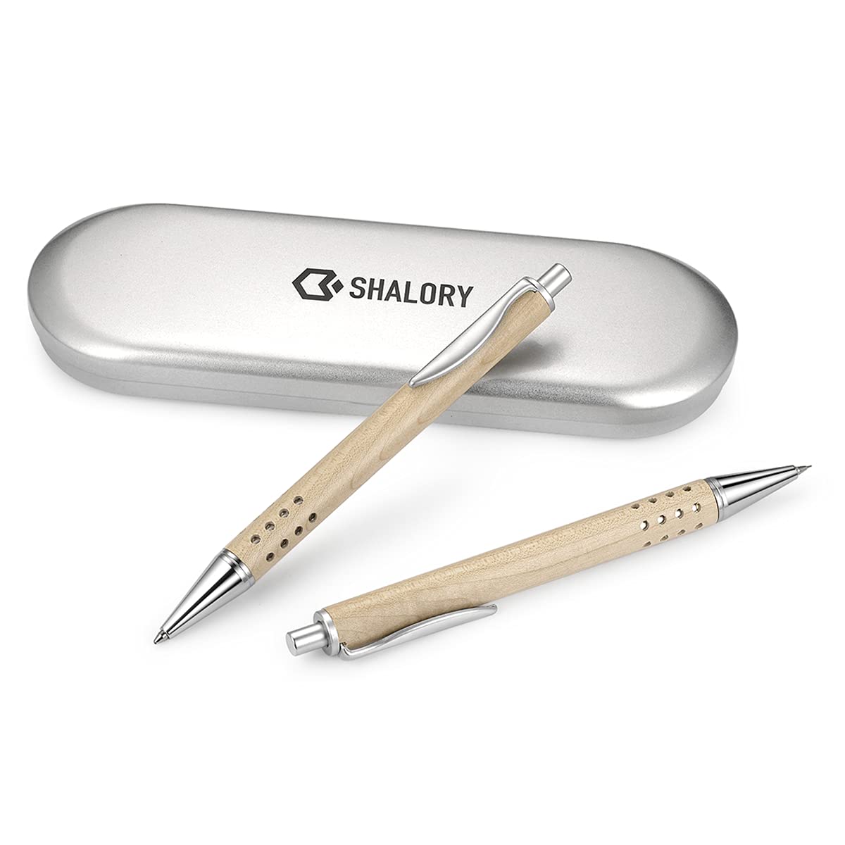 Amazon | 【2本セット】天然木製 ボールペン&シャープペン 高級 ペン  