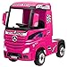 ATAA Mercedes Actros 12v - Rosa - Camion Elettrico per Bambini e Bambine /4 potenti Motori 45w c. /2 batterie 12v /Sedile Similpelle/Ruote di Gomma/Luci LED e Musica immagine