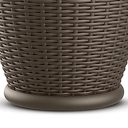 Suncast 4 Pack Wicker Planter w/ Drillable Drain Holes, Decorative Indoor/Outdoor Pot, 18in, Java - image 8