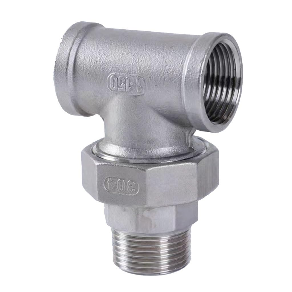 304 Stainless Steel Female to Male Threaded Tee, 3-Way Union Pipe Fittings 1/4inch to 2inch Sizes(3/8inch)