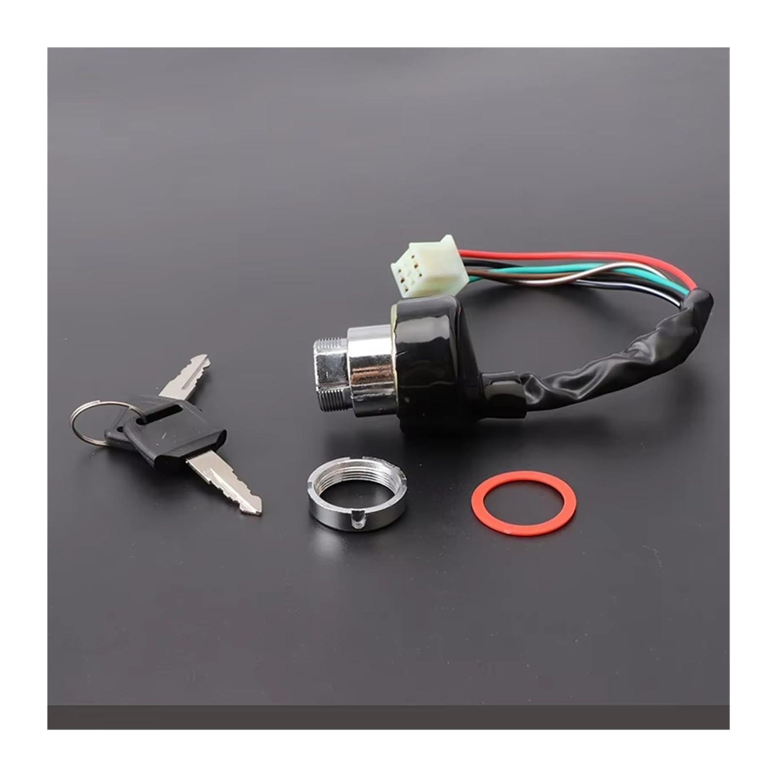 para Suz&uki Interruptor Encendido Scooter ATV Motocross Karts Coche Motocicleta 3 Posiciones 6 Cables con 2 Llaves Interruptor Encendido Motocicleta