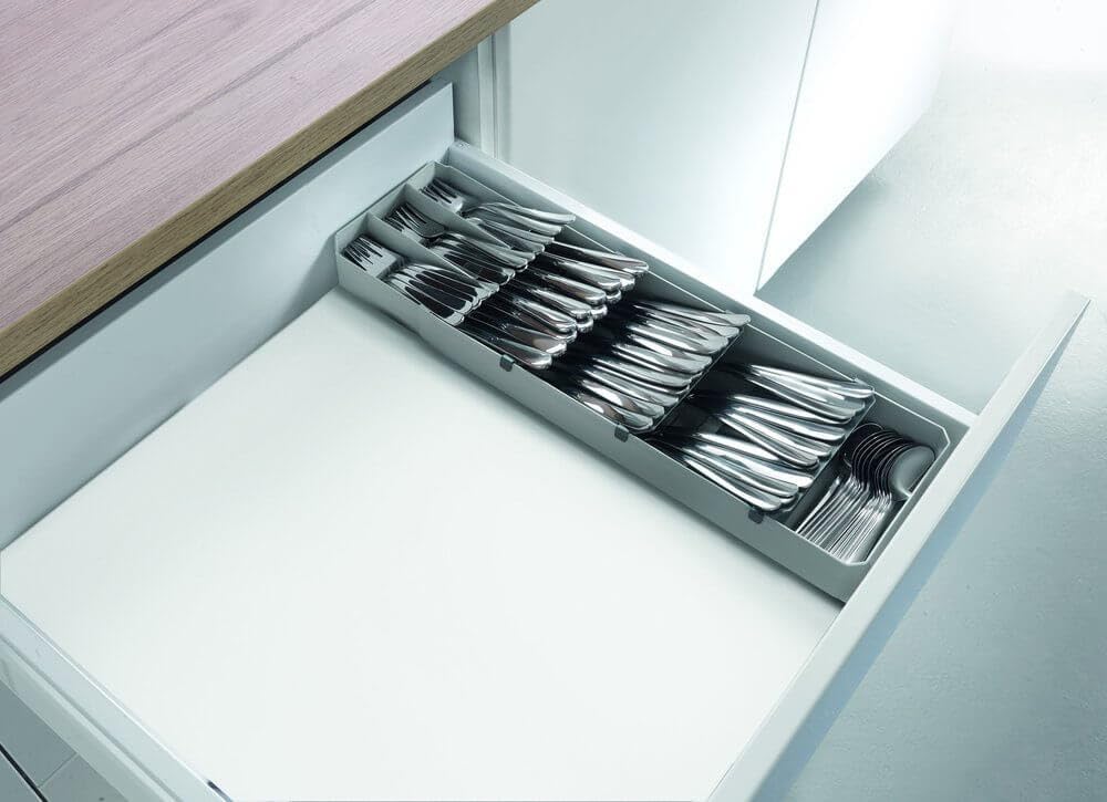 Metaltex Pojemnik na sztućce, szary/czarny, 40-49 cm