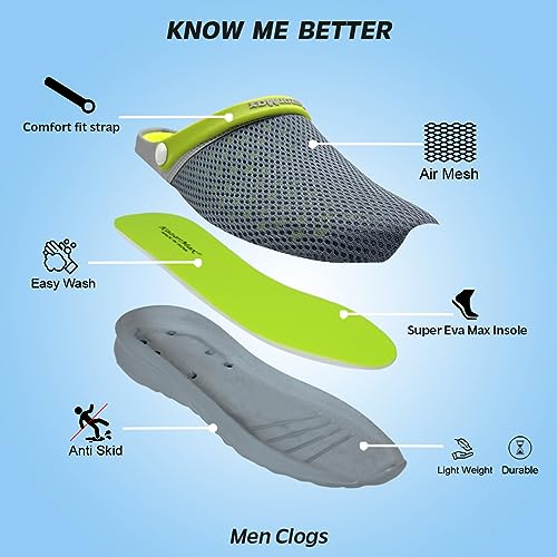 KazarMax Men's Classic Casual Clogs | Sandals with Adjustable Back Strap | Comfortable & Light Weight | Stylish & Anti-Skid | Everyday Use Memory Foam Clogs (Image - 2)