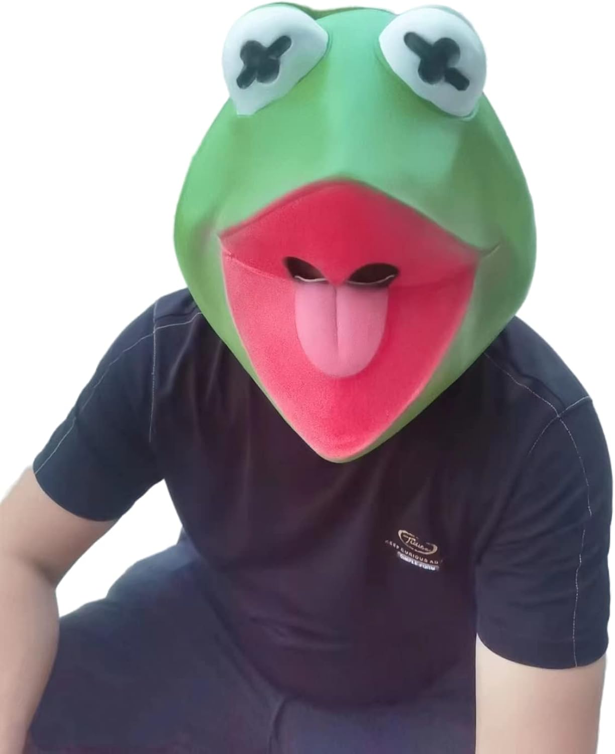 LGCK Kermit The Frog Meme Mask Sad Frog Novelty Funny Animal Latex Mask