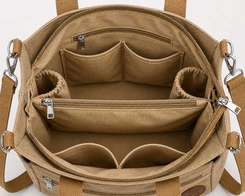Bolso Tote de lona para mujer con correa cruzada miniatura 4