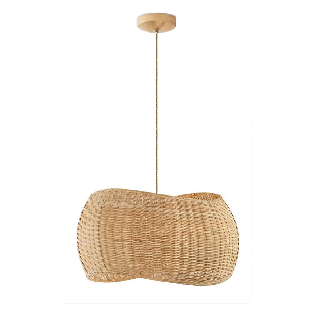 SXECAEPS Modern creative chandelier Pendant Light, Handmade Rattan Hanging Light Fixtures For Kitchen Island, Industrial Style Ceiling Island Fixture, Fixture B