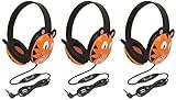 Califone 2810-TI Tiger Motif Listening First Stereo Headphone (Pack of 3), Adjustable headband comfortable for extended wear, Specifically sized for young children