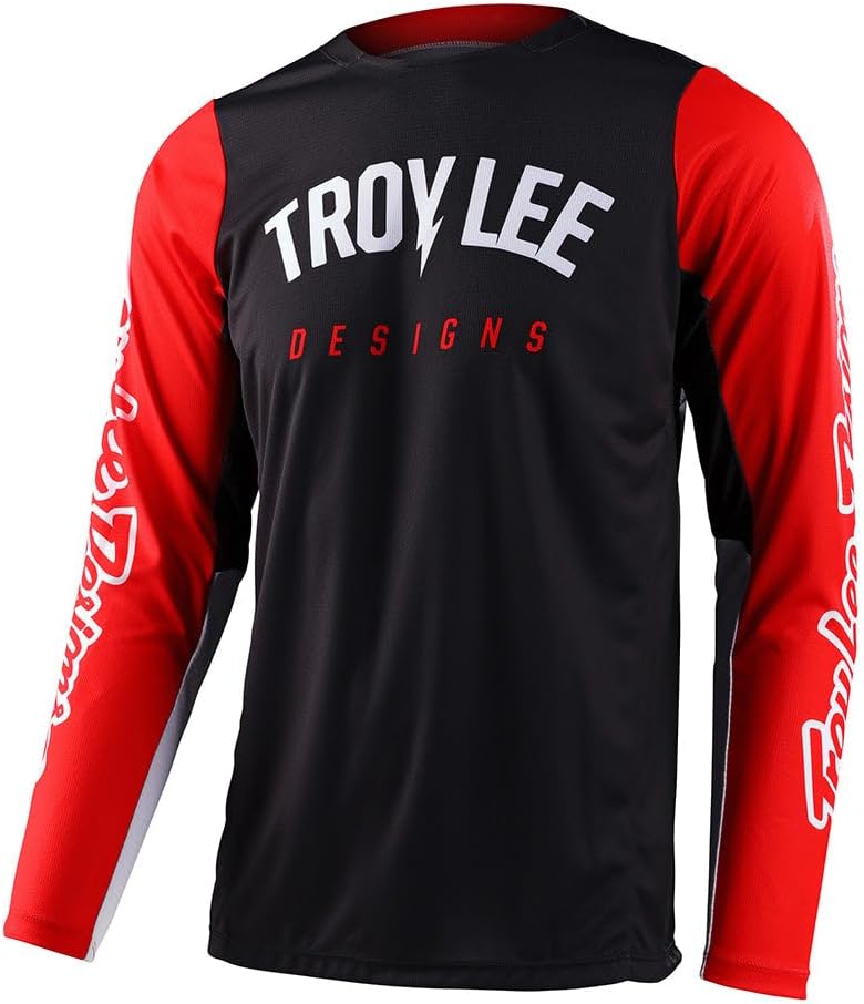 Troy Lee Designs GP Pro Adult Motocross Off-Road Dirt Bike Long Sleeve Jersey, Boltz, Black/Red, Small