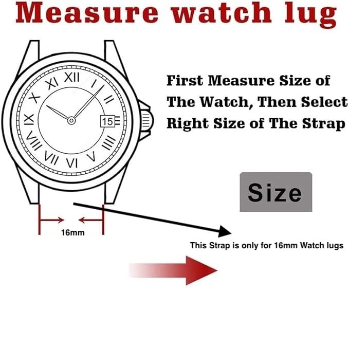 Image of Lineon Colourful 16mm Full Padded Univarsal Vegan Leather Watch Strap For Branded Watches Compitable with (Titan, Timex, Casio, Sonata etc) Tool and Pins Include