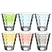 Produktbild LEONARDO HOME 025906 Trinkglas OPTIC 6 Stück sortiert 215 ml Pastell, Glas, 215 milliliters, Bunt
