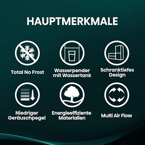 Hisense RB3N300NMCC Kühl-Gefrierkombination/Freistehend/EEK: C /39dB/304 Liter/Total No Frost/Wasserspender/Tür Alarm/LED Display/Weinregal/Türanschlag wechselbar/HxBxT:186x59,5x59 cm/Grau – Bild 4