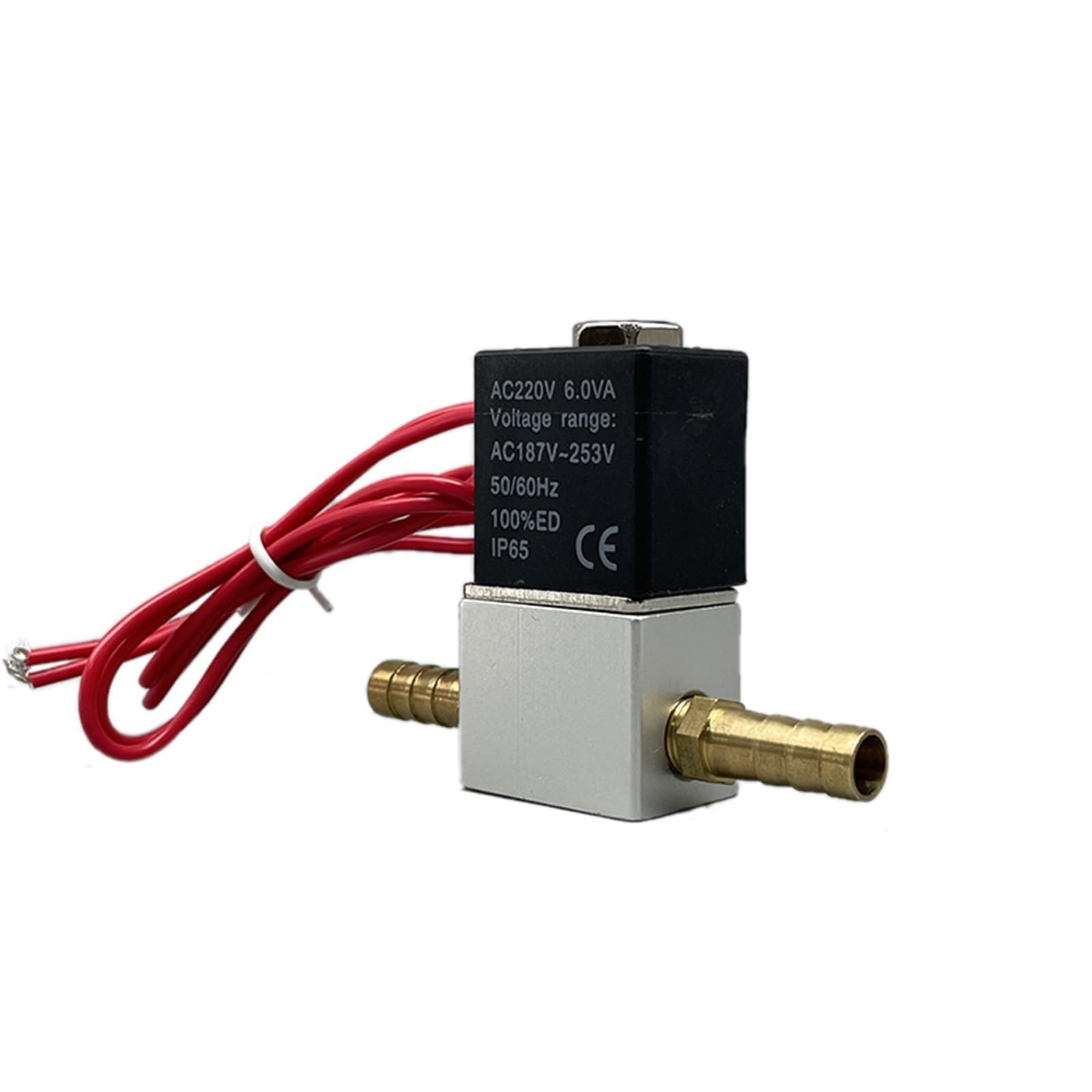Válvula solenoide eléctrica neumática de 12 V, 24 V, 220 V, 2 posiciones, 2 conexiones, electroválvula de aire normalmente cerrada, conector de manguera de 6 mm, 8 mm (accesorios de 12 mm, 12 V
