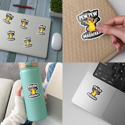 Pack de 3 calcomanías de pato con pistola para personalizar tu setup con humor sarcástico 5