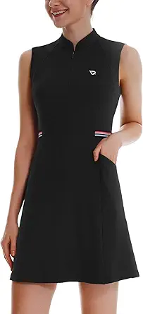 BALEAF Women's Golf Tennis Dress Built-in Shorts Athletic Sports Workout Dress 4 Pockets Sleeveless UPF 50+ Quick Dry