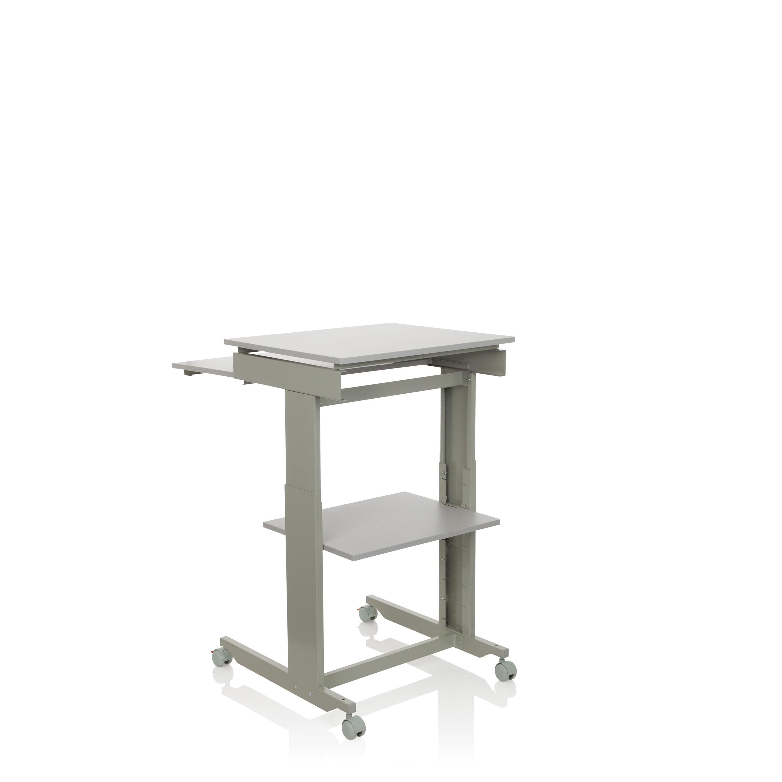 HJH Office 830021 Scrivania salvaspazio con Ruote WORKSTATION Scrivania Regolabile in Altezza, Tavolo da Lavoro Mobile, Standing Desk per Ufficio