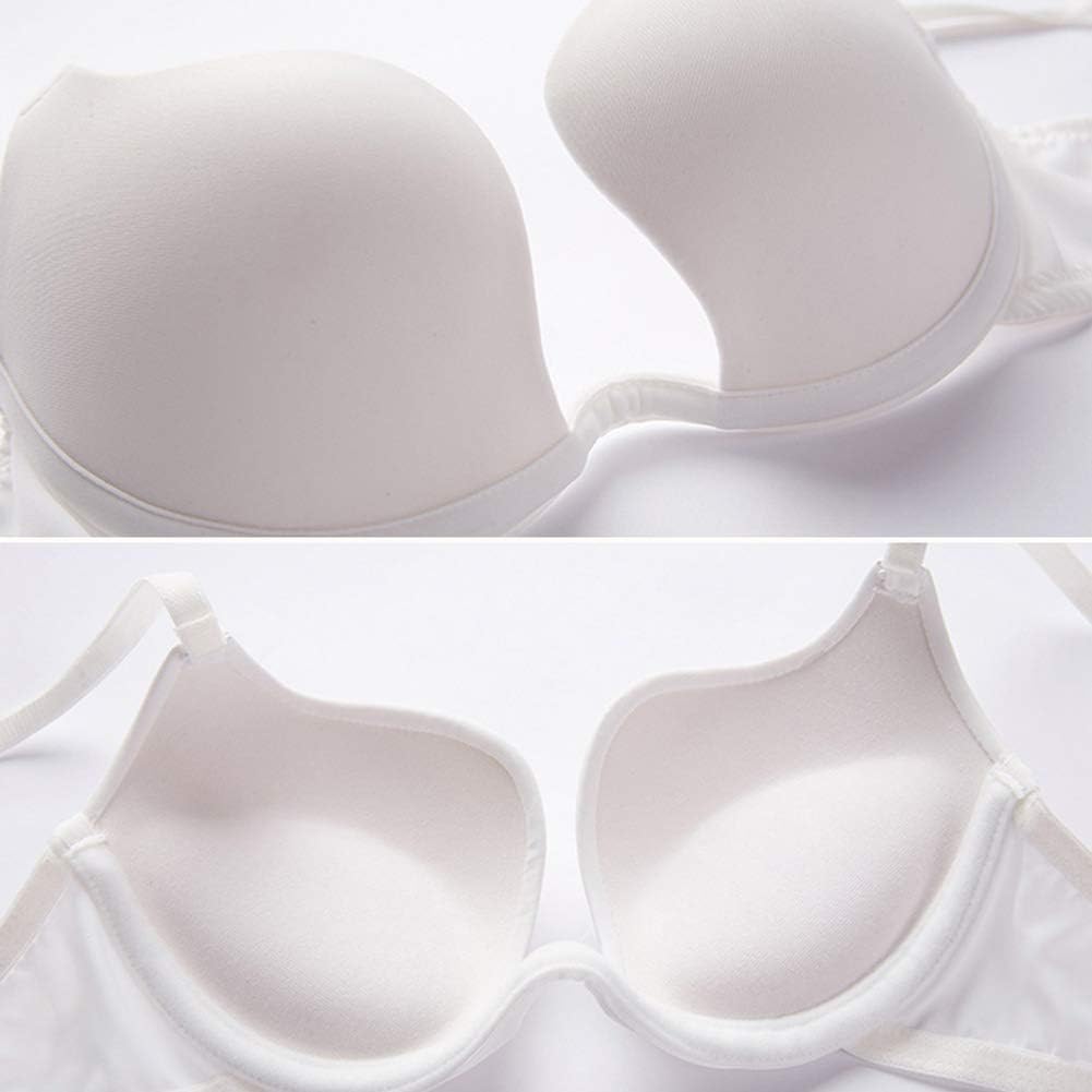 Women's Deep Plunge Multi-Way Convertible Bra Underwire Padded Push Up Bra with Clear Strap - Image 5