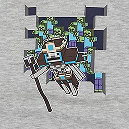 Minecraft Boys Video Game Hoodie - Black and Green Creeper Face - Official Sweatshirt (Grey Navy, XS-4)2