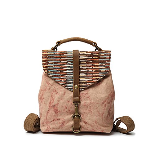 Vianber Mochila de Estilo étnico de Lona de Las Mujeres Bolso de Hombro literario Casual