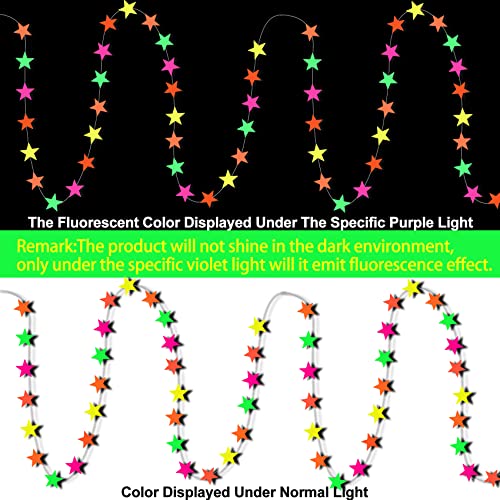 108Ft Neon Glow Party Star Paper Garland Uv Glow In The Dark Party Supplies Garlands Neon Party Paper Streamers For Blacklight Fluorescent Party Supplies For Birthday Wedding Party Decorations #TOP2