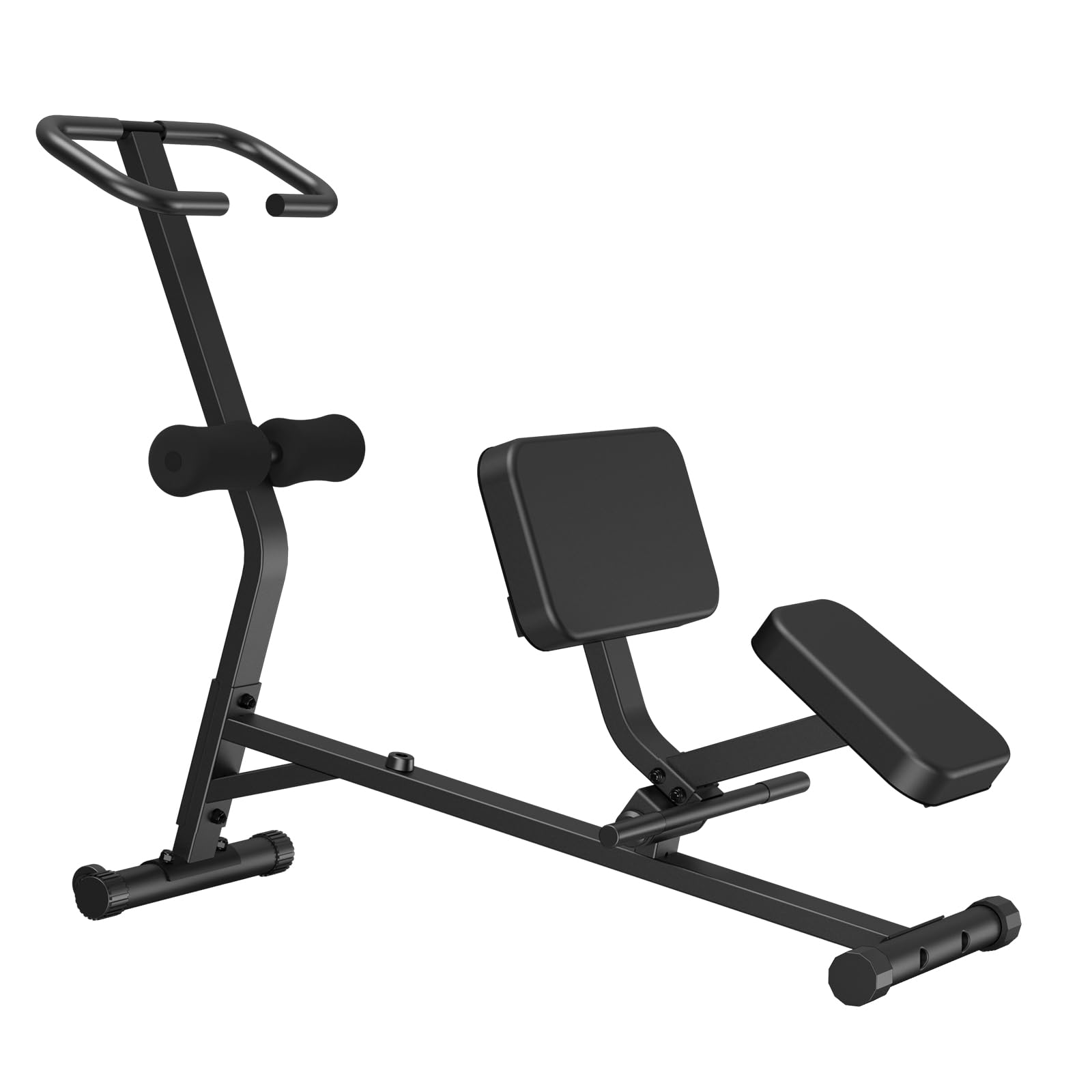 Máquina de estiramiento de cuerpo completo con asiento acolchado, múltiples posiciones de agarre de mango, para entrenamiento de núcleo, parte inferior del cuerpo y flexibilidad