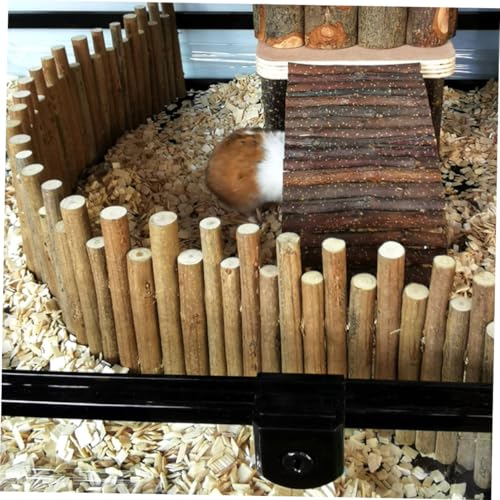 ibasenice Holzzaun Spielzeug für Hamster Chinchilla aus Naturbelassenem Holz 30cm Multifunktionaler Haustier Zaun Käfigzubehör für Kleintiere