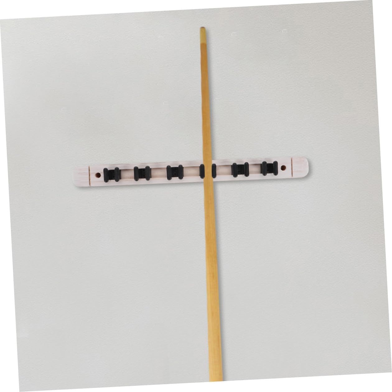 Luxshiny 2 Pairs 6-hole Solid Wood Pool Cue Rack Wall Mounted Billiard Cue Storage Holder White Billiards Accessory for Game Room Organization